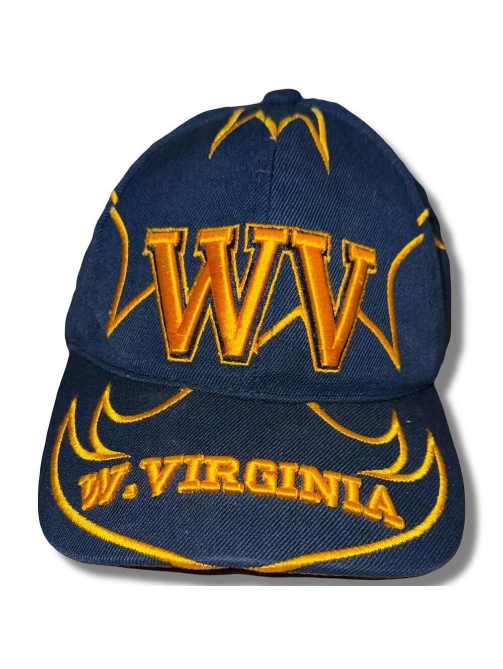 Vintage Y2K WVU West Virginia University navy blue baseball cap strapback hat